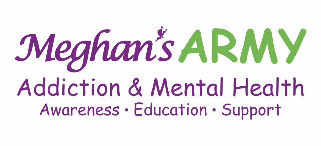 Meghans ARMY logo for Addiction and Mental Health, Awareness, Education, Support.